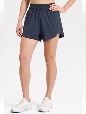 All In Motion High Rise Flex Woven Running Shorts Athletic Hiking Navy M